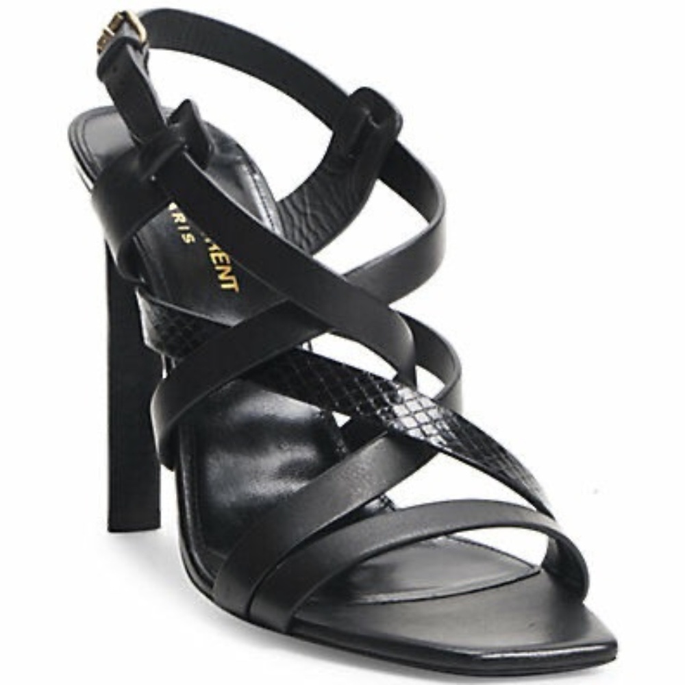 Saint Laurent Strappy Ayers & Leather Slingback